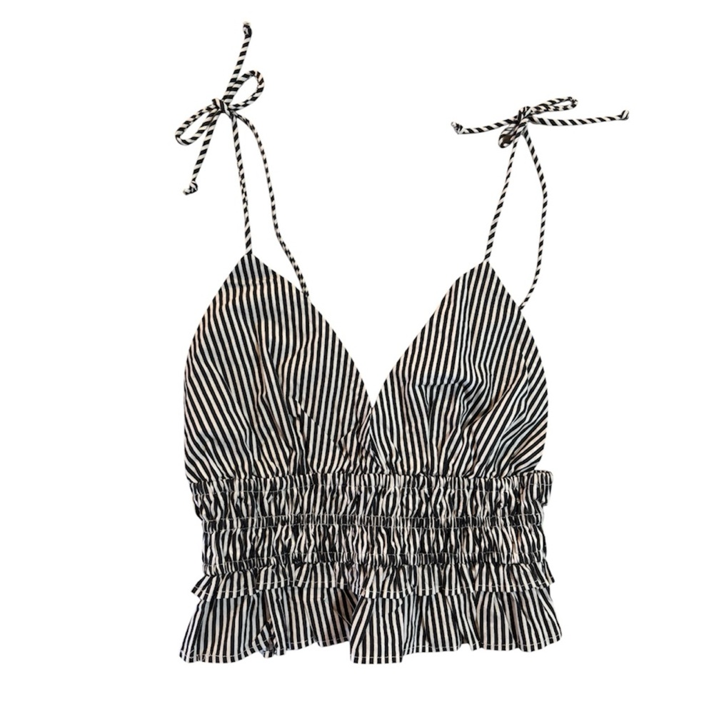 Striped Black and White Women's Top